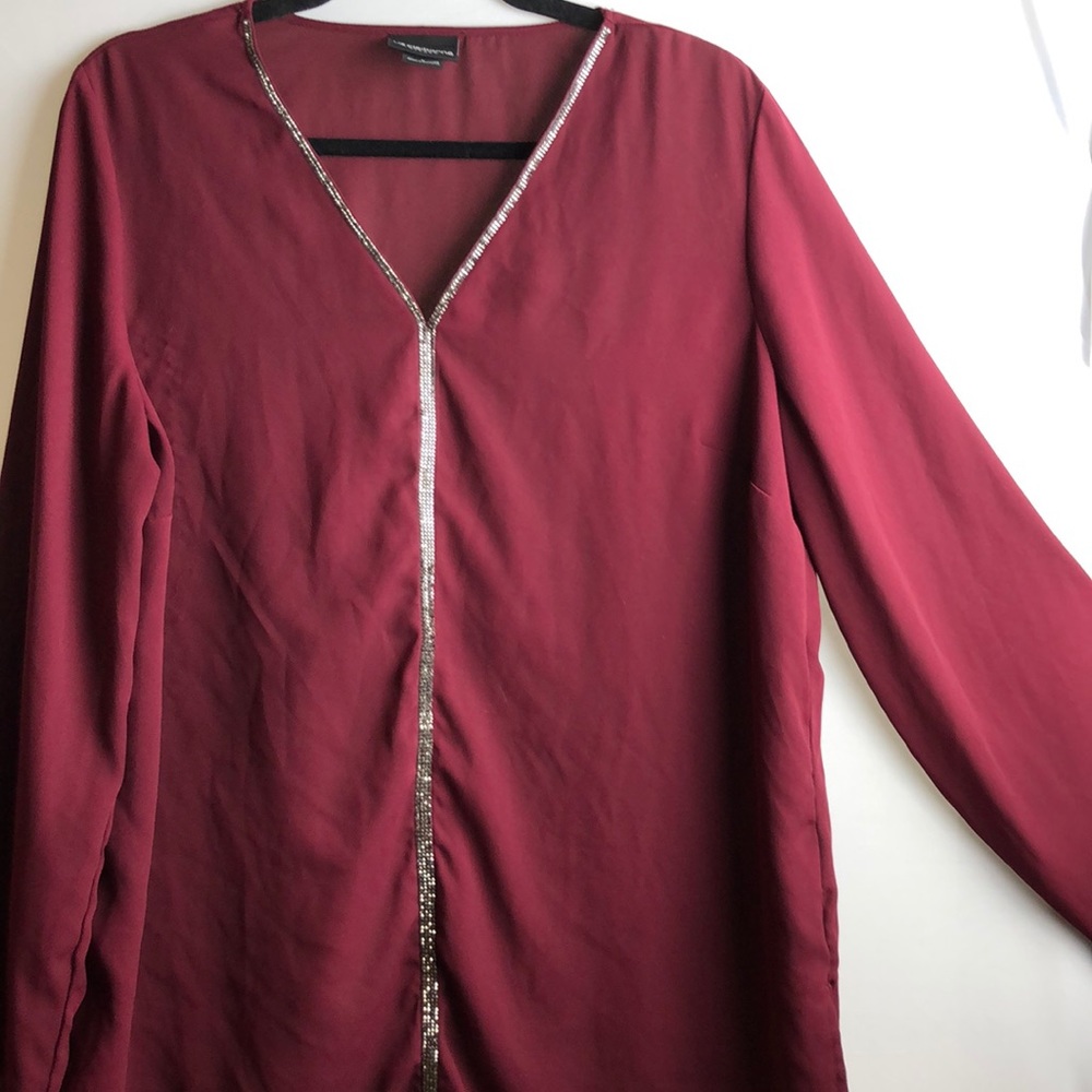 Liz Clairborn/ long sleeve Blouse burgundy